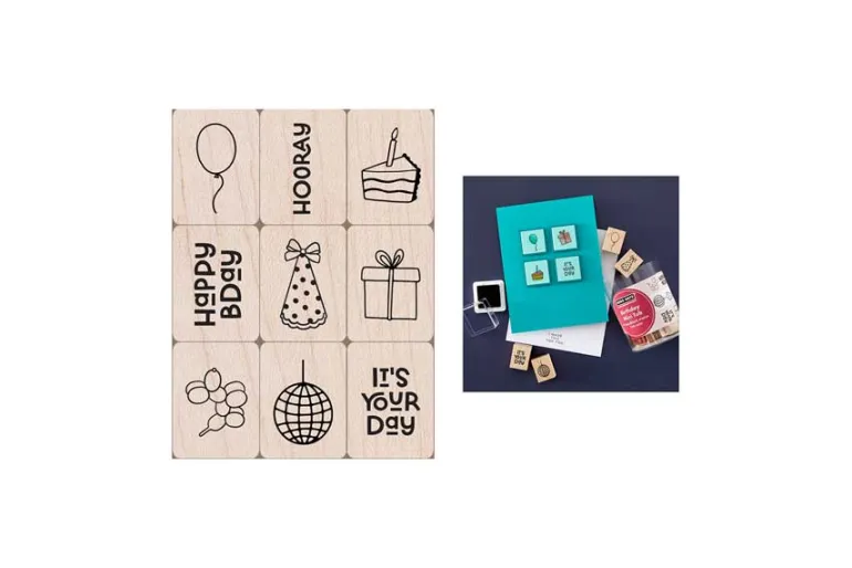 Birthday Mini Tub Woodblock Stamps