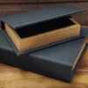 Black Faux Leather Décor Book Box – 9.75″ x 7.25″ x 2.25″