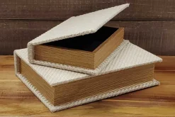 Black Faux Leather Décor Book Box – 9.75″ x 7.25″ x 2.25″