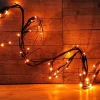 6′ Black Glitter Branch Garland with LED Lights