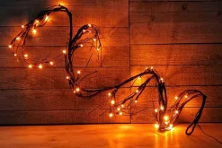 6′ Black Glitter Branch Garland with LED Lights