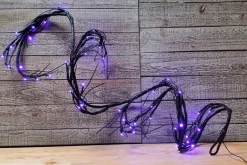 6′ Black Glitter Branch Garland with LED Lights