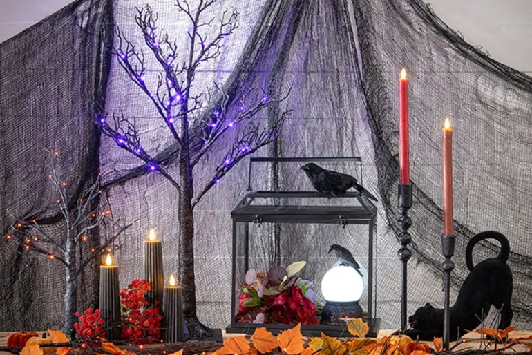 36″ Black Glitter Tree with LED Lights