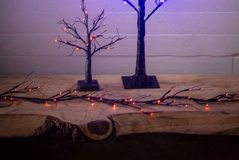 36″ Black Glitter Tree with LED Lights