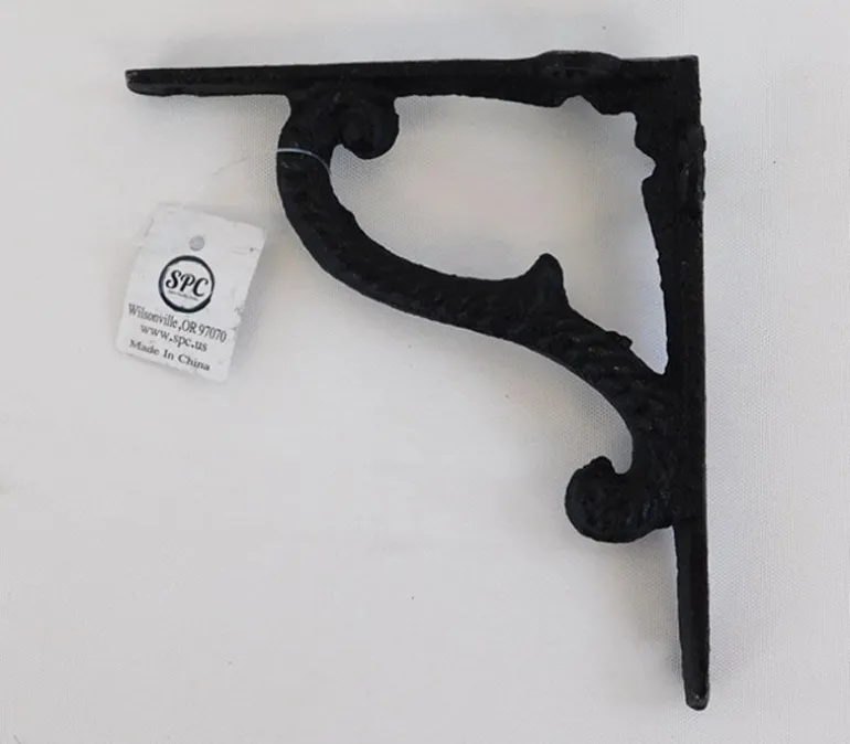 Black Iron Filigree Corner Shelf Bracket