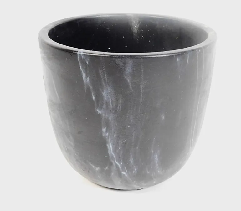 Black Marble Cement Pot