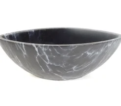 Black Marble Oval Pot