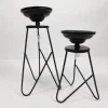 Black Metal Candle Pillar Candle Holder – 12-inch