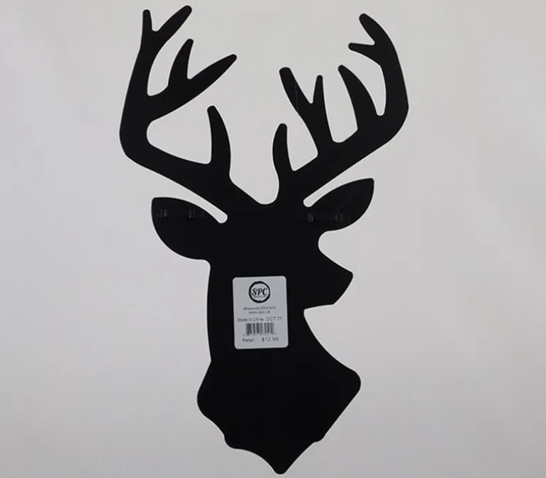 Black Metal Deer Head – 9.75-inch x 18.75-inch