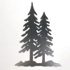 Black Metal Wall Art – Layered Tree Silhouette Décor