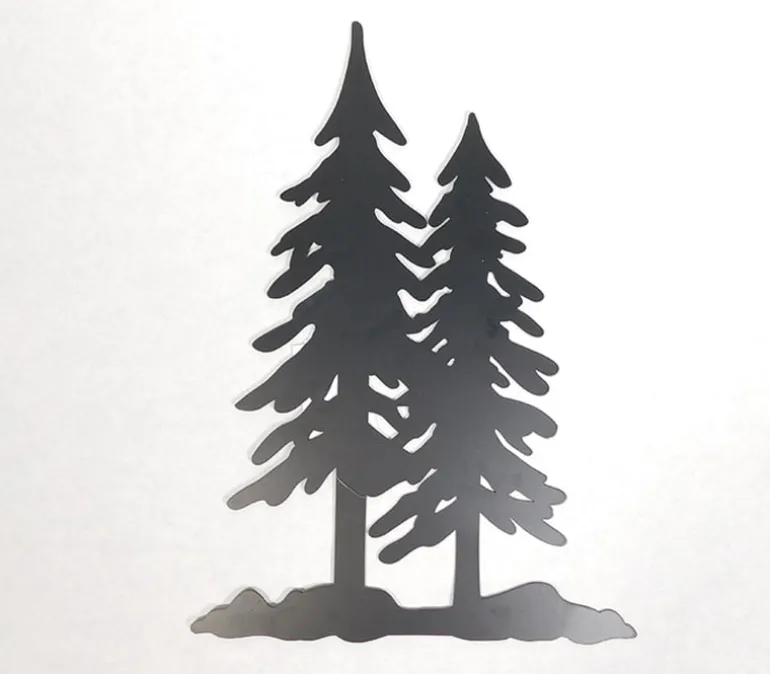 Black Metal Wall Art – Layered Tree Silhouette Décor