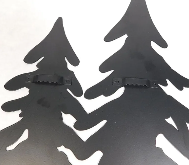 Black Metal Wall Art – Layered Tree Silhouette Décor