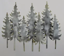 Black Metal Wall Art – Layered Tree Silhouette Décor