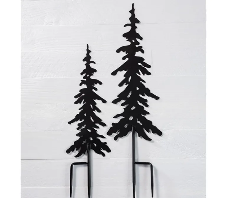 Black Metal Wall Art – Layered Tree Silhouette Décor