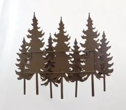 Black Metal Wall Art – Layered Tree Silhouette Décor