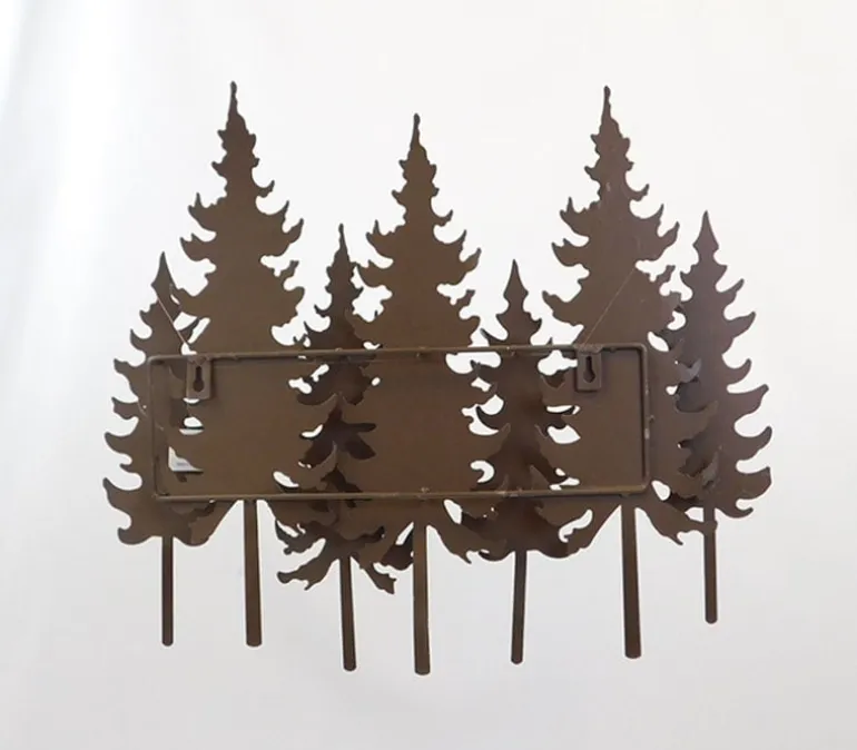 Black Metal Wall Art – Layered Tree Silhouette Décor