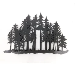 Black Metal Wall Art – Layered Tree Silhouette Décor