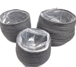 Black Paper Rope Basket – Large