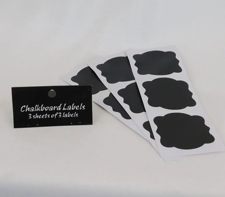 Black Scalloped Chalkboard Labels – 9 Labels