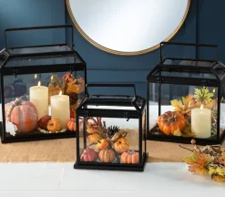 Black Square Metal Lantern – Large
