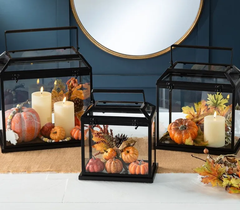 Black Square Metal Lantern – Large