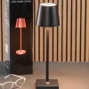 Black Tall Metal Touch Lamp
