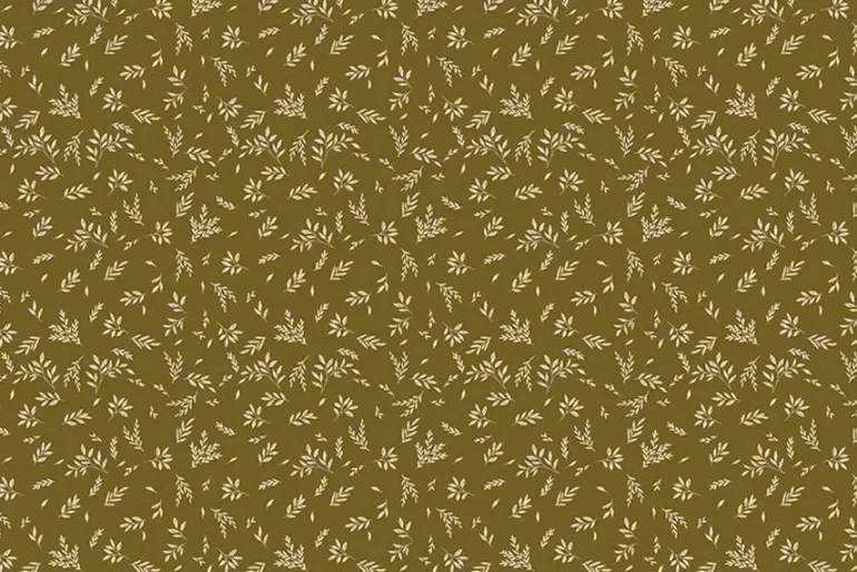Bountiful Medium Florals on Shrub Green