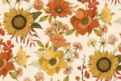 Bountiful Medium Florals on Shrub Green