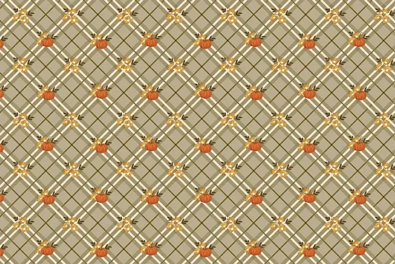 Bountiful Pumpkin Plaid in Sage Green