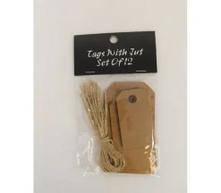 Brown Tags with Jute – 12 Piece