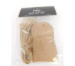 Brown Tags with Jute – 12 Piece