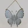Brushed Silver Metal Flower with Rust Finish & Jute Hanger – SPC Wall Décor