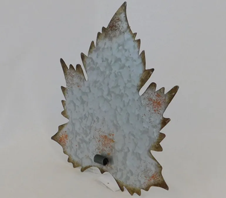 Brushed Silver Metal Flower with Rust Finish & Jute Hanger – SPC Wall Décor