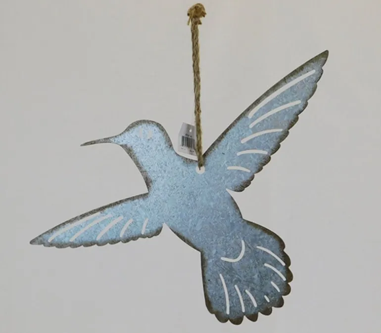 Brushed Silver Metal Flower with Rust Finish & Jute Hanger – SPC Wall Décor