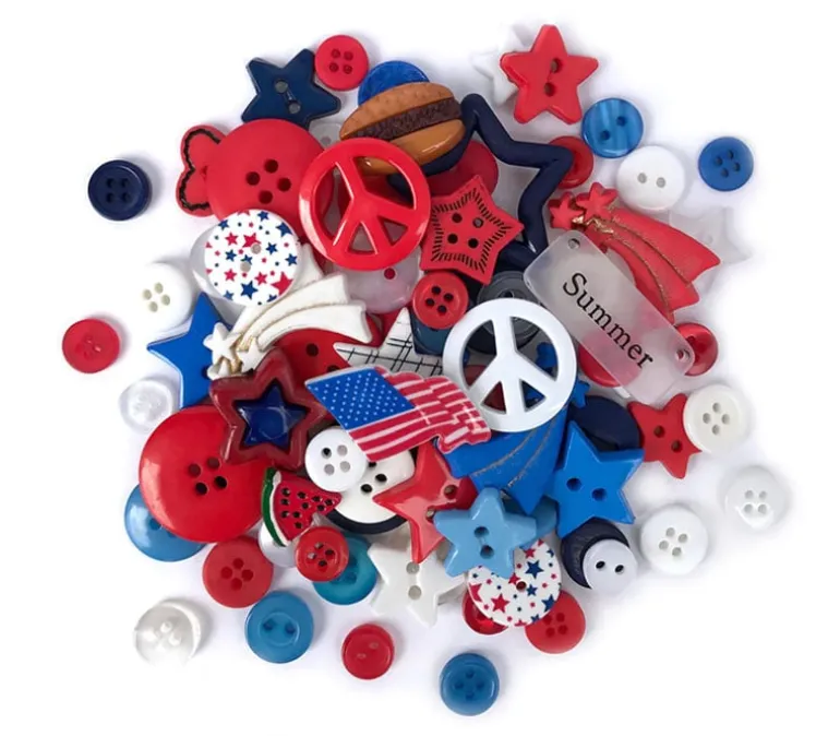 Buttons Galore Button Basics Patriotic Mix