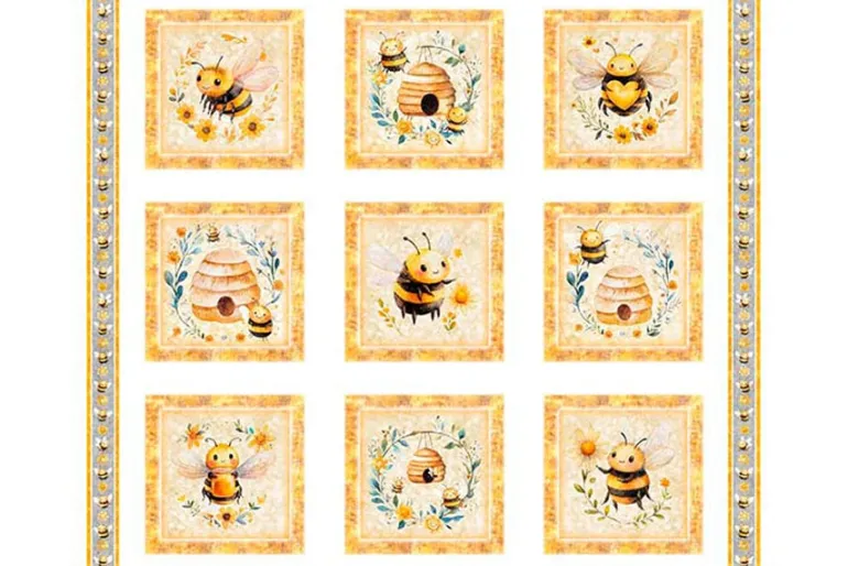 Buzz Buzz Buzz Bees and Hives Picture Patch 36-inch by 42-inch