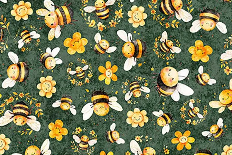 Buzz Buzz Buzz Bees and Hives Picture Patch 36-inch by 42-inch
