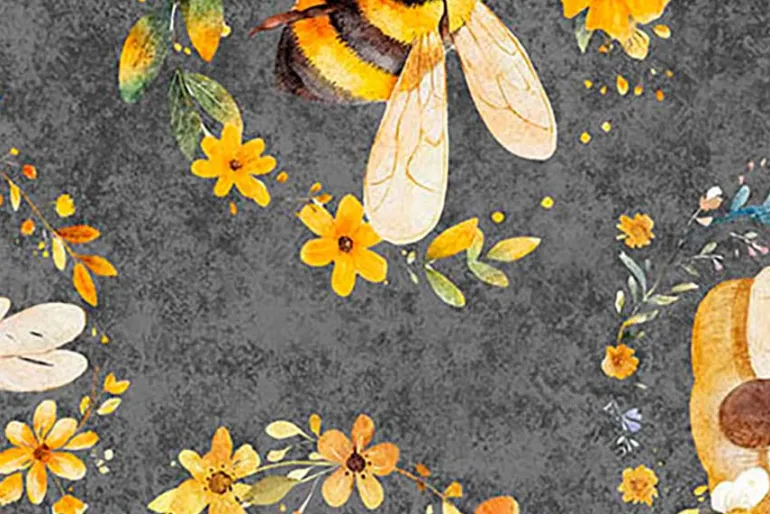Buzz Buzz Buzz Bees and Hives Picture Patch 36-inch by 42-inch