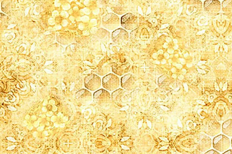 Buzz Buzz Buzz Honeycomb in Maize Yellow Tonal
