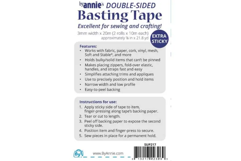 ByAnnie’s Double Sided Basting Tape 1/8-inch by 21-4/5-yards