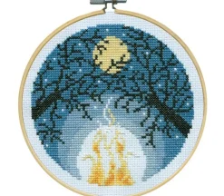 Campfire Cross Stitch Kit with 6-inch Hoop #7074