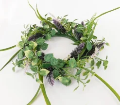 Candle Ring – Lavendar Grass and Ivy – 4-inch