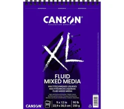 Canson XL Fluid Mixed Media – 9-inch x 12-inch – 30 Sheets
