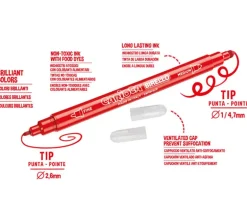 Carioca Birello Superwashable Double Tip Felt Pen Set – 24 Color