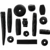 Carved Bone Bead Mix, Black, 250g