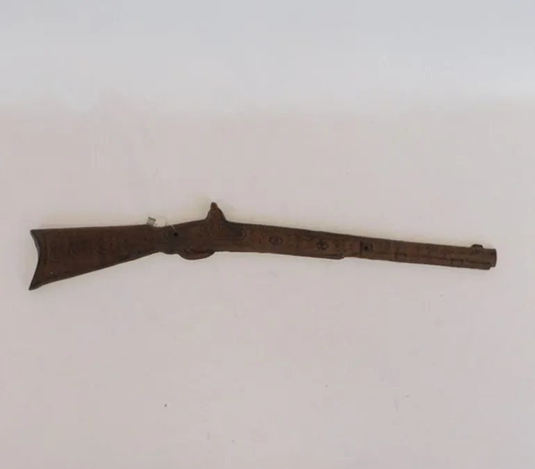 Cast Iron Rifle With Brown Antigue Finish