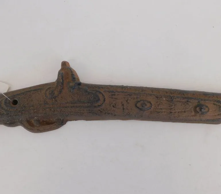 Cast Iron Rifle With Brown Antigue Finish