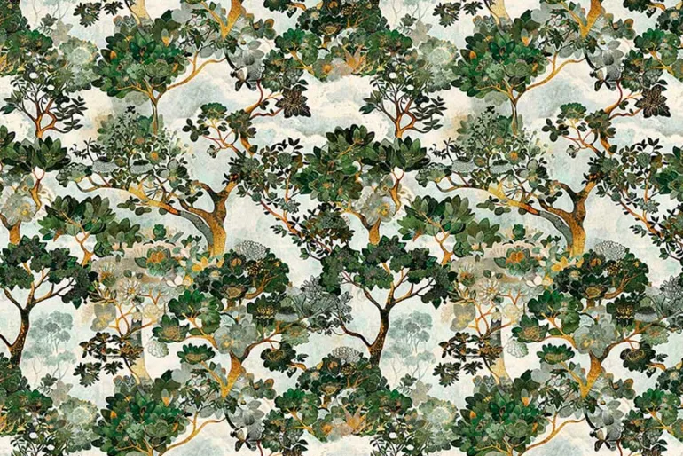Cedar & Sage Green Sprigs on Cream