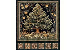 Cedar & Sage 9 Tree Picture Panel in black 36-inches by 44-inches