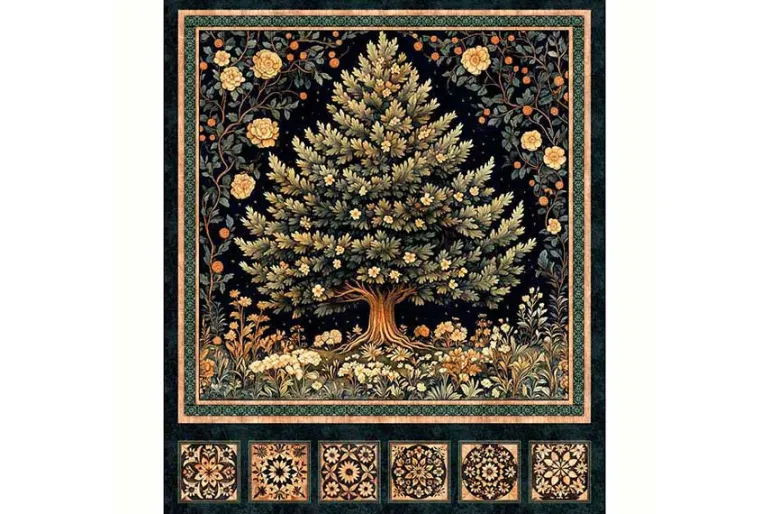 Cedar & Sage 9 Tree Picture Panel in black 36-inches by 44-inches